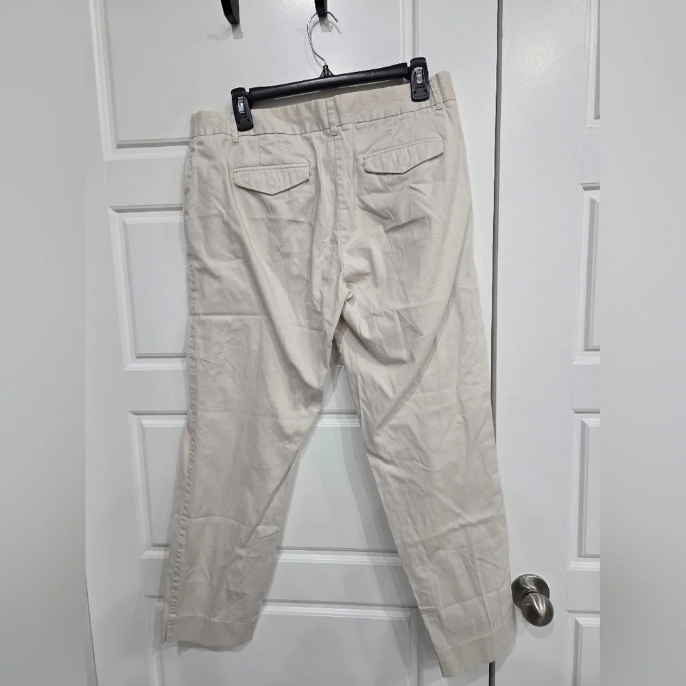 J CREW WOMEN'S BEIGE KHAKI CITY FIT CURVY TROUSERS STRETCH SIZE 10